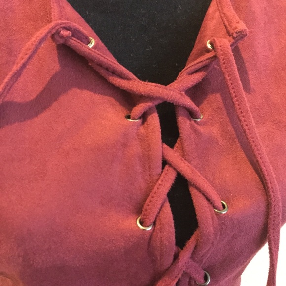 NEW Paper Crane Faux Suede Love Front Dress - Picture 5 of 6